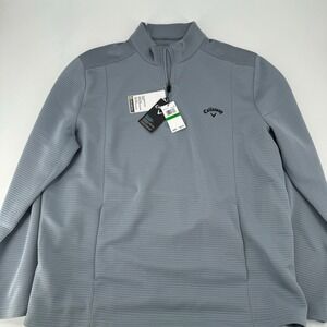Callaway Men Golf 1/4 Zip Pullover Sweater Light Gray Long Sleeve Size L